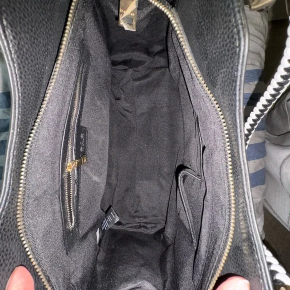 bebe Black and White Tote with Braided Handle - Picture 4 of 4